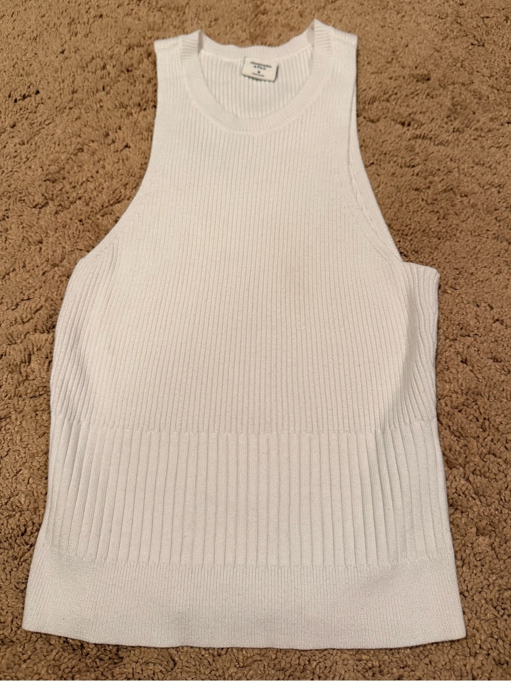 Abercrombie White Ribbed Sweater Tank Top - Picture 1 of 5